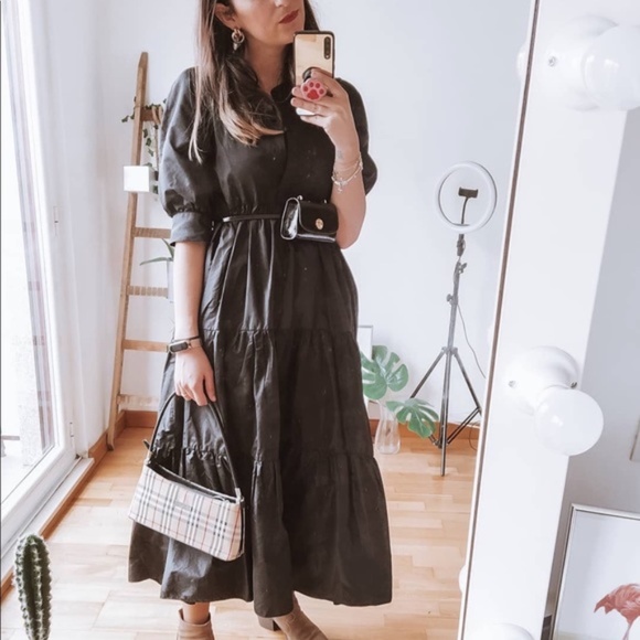 Zara Black Dress With Voluminous Sleeves NWT - Picture 12 of 16